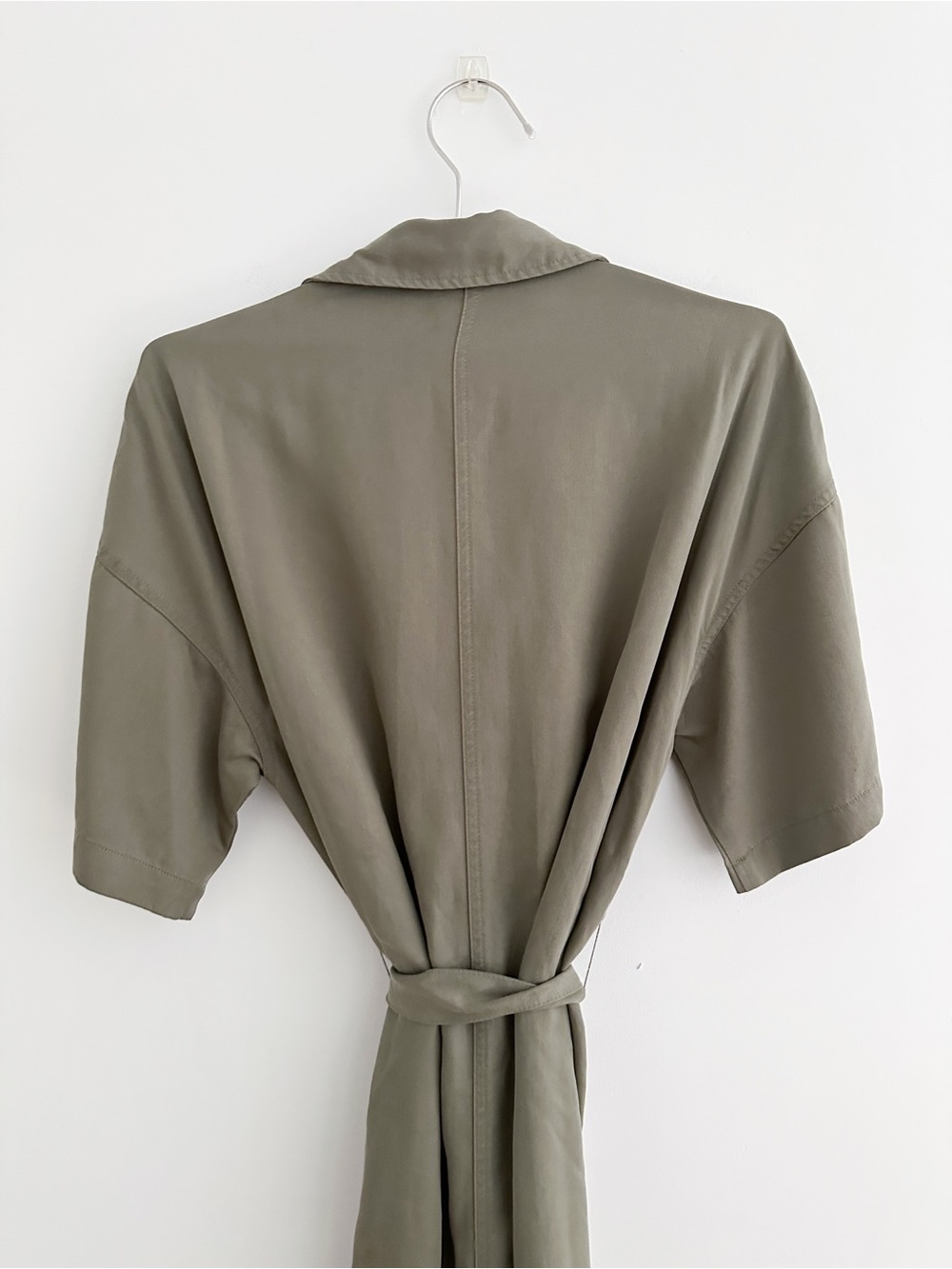 Marine Layer Renata Shirt Dress Size Small Olive Green Belted Utility Midi Dress - Picture 8 of 9